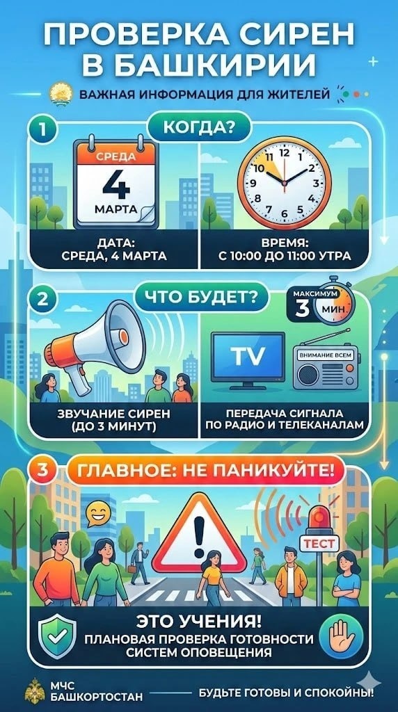 В Башкирии прозвучат сирены