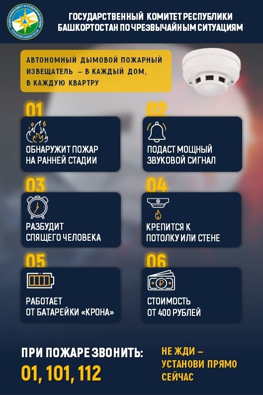 Памятка по установке и использованию автономного дымового пожарного извещателя